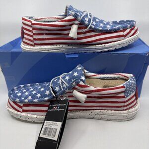 Hey Dude Wally Patriotic Men's Casual Shoes, Stars and Stripes, M8